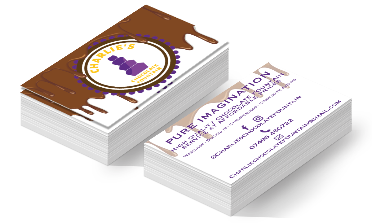 Charlies Chocolate Fountain Business Cards